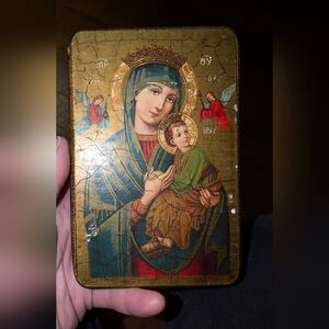 Our Lady of Perpetual Help Replica on Wood 5.5" x 3.5"